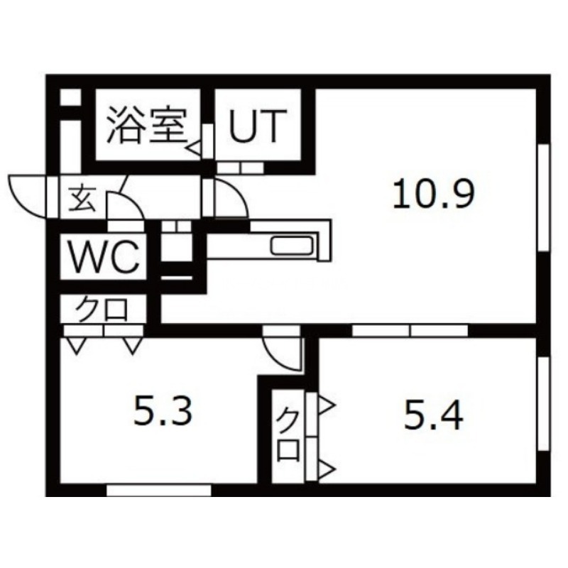 札幌市手稲区稲穂一条のマンションの間取り