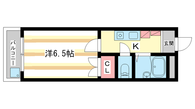 奈良市西大寺北町のマンションの間取り