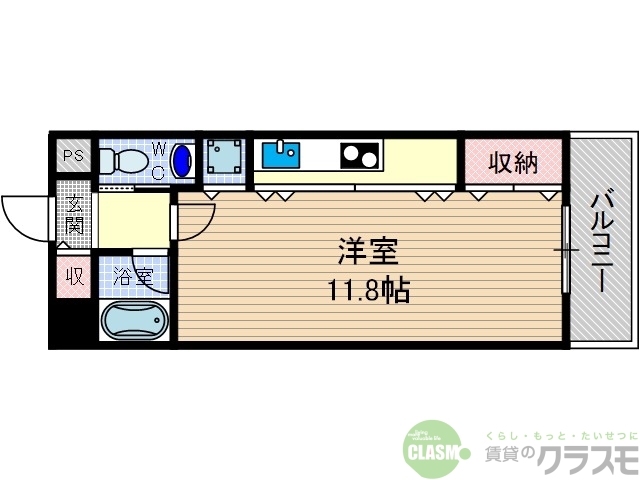 茨木市双葉町のマンションの間取り