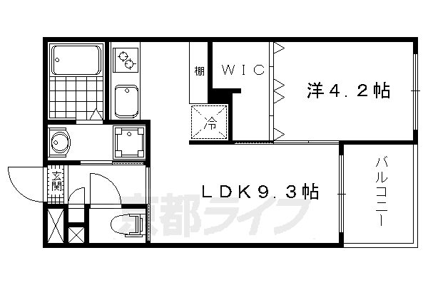 京都市上京区栄町のマンションの間取り