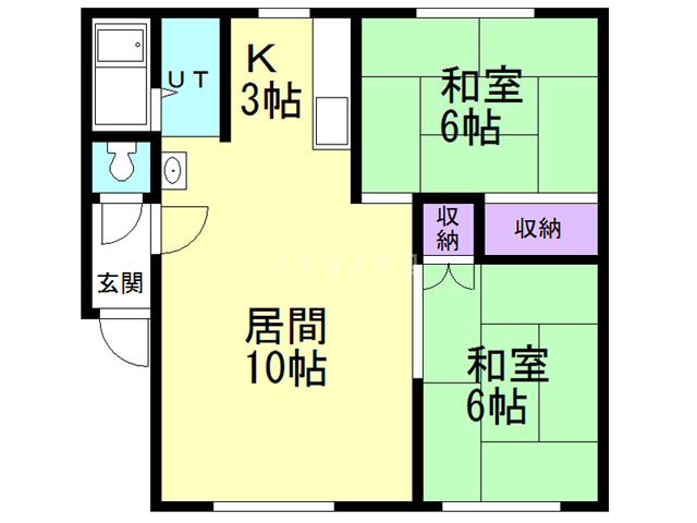 札幌市西区西野八条のアパートの間取り