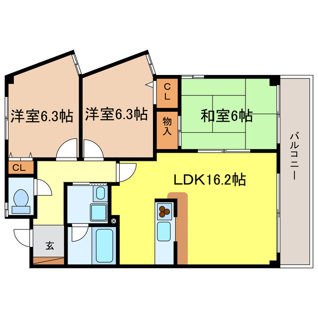 大津市晴嵐のマンションの間取り