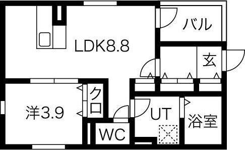 名古屋市瑞穂区上坂町のアパートの間取り