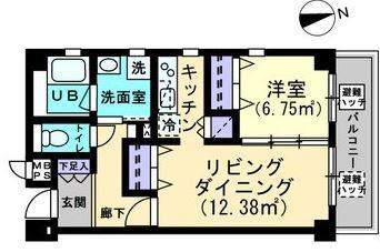 高松市旅篭町のマンションの間取り