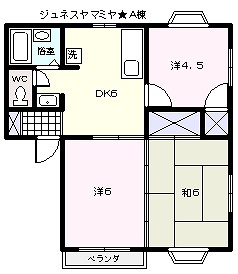ジュネスヤマミヤA棟の間取り