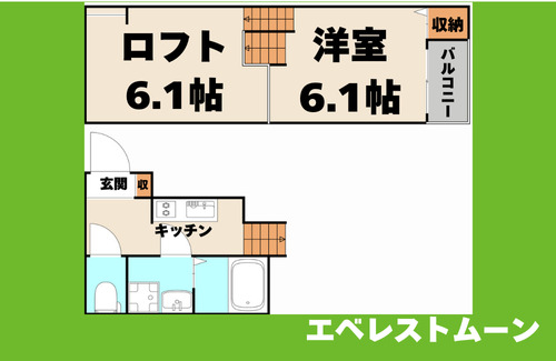 名古屋市熱田区白鳥のアパートの間取り