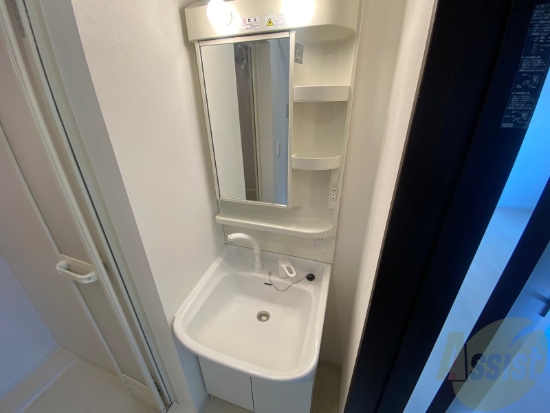 洗面設備　シャンプードレッサー。身支度はここでばっちりですね。