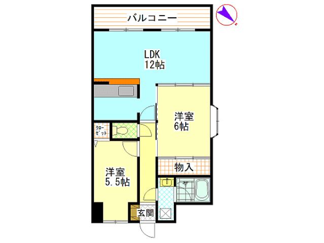 グリーンコート毘沙門の間取り