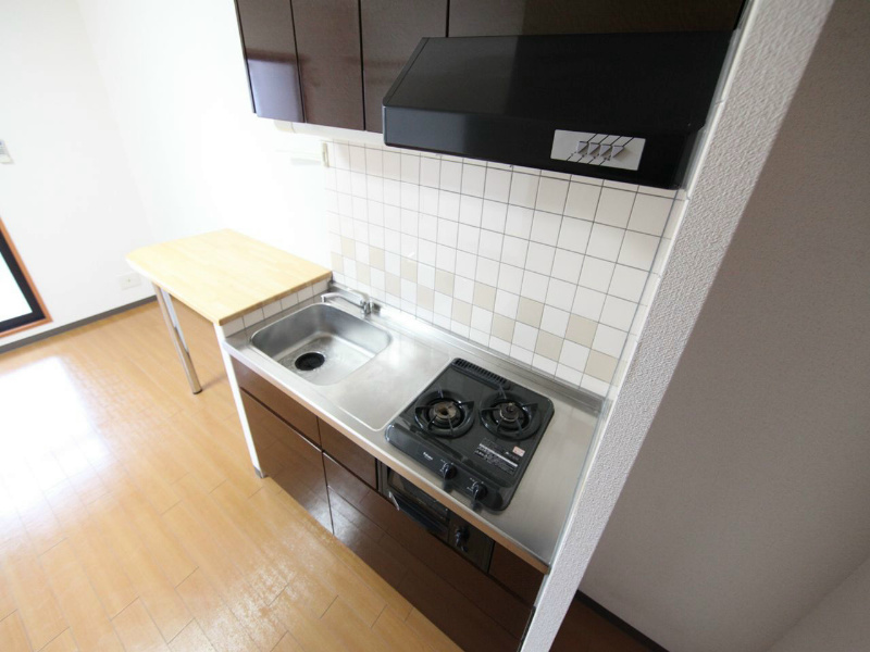 キッチン　システムキッチン　2口ガスコンロ　カウンター付