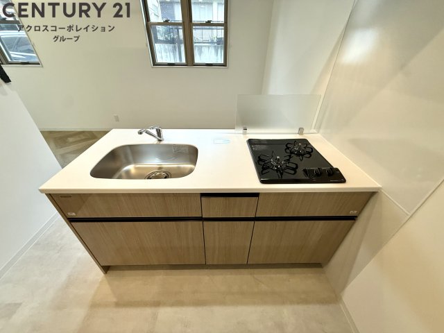 キッチン　2口ガスコンロ付きのおしゃれなカウンターキッチン