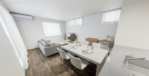 居室・リビング　家具配置のＣＧパースです※実際には家具は付きません