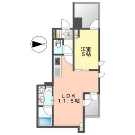 間取り図　参考写真（別タイプの1LDK）間取り