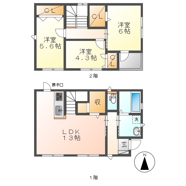 ＪＲ本四備讃線 茶屋町駅 徒歩9分 2階建 築13年の間取り写真