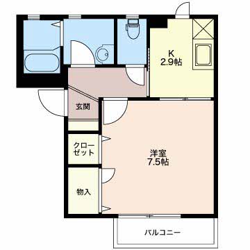 ＪＲ越後線 新潟駅 徒歩20分 2階建 築24年の間取り写真