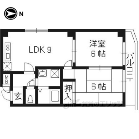 京都市上京区元真如堂町のマンションの間取り