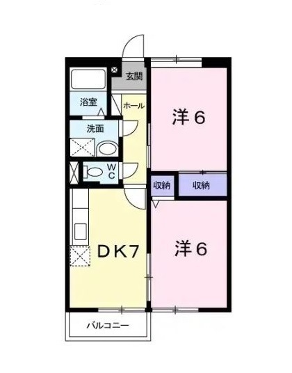 岡山市東区鉄のアパートの間取り