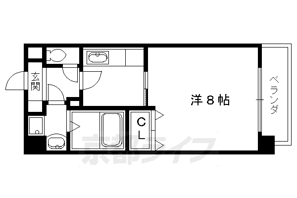 京都市下京区佐竹町のマンションの間取り