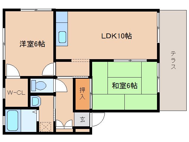 奈良市四条大路のアパートの間取り