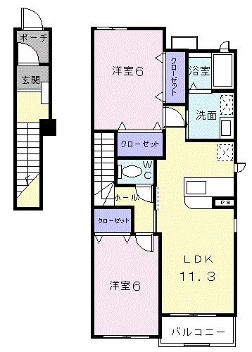 クラールＳ・Ｓ　Ａ棟の間取り