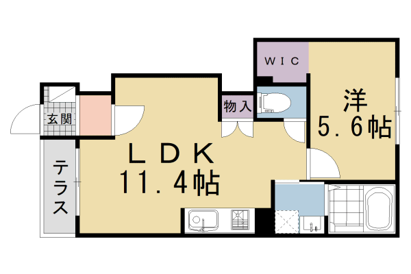 【京都市左京区岩倉幡枝町のアパートの間取り】