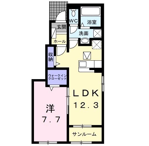 八街市榎戸のアパートの間取り