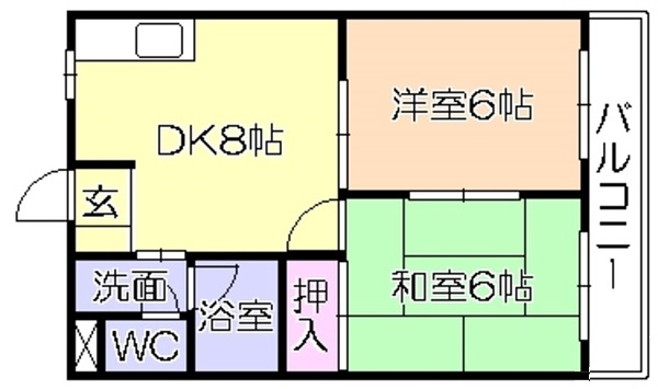 久留米市白山町のマンションの間取り