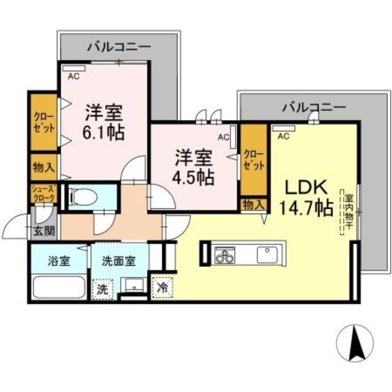 ヒルクレスト上之町の間取り