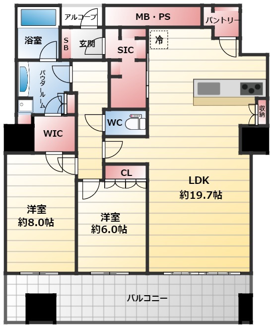 【クロスタワー大阪ベイの間取り】