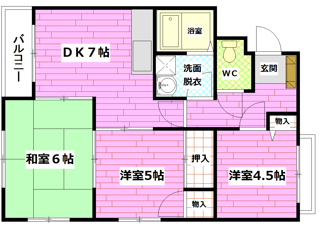 安芸郡府中町青崎東のマンションの間取り