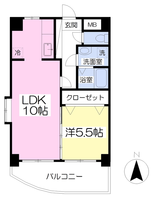 北九州市小倉北区浅野のマンションの間取り