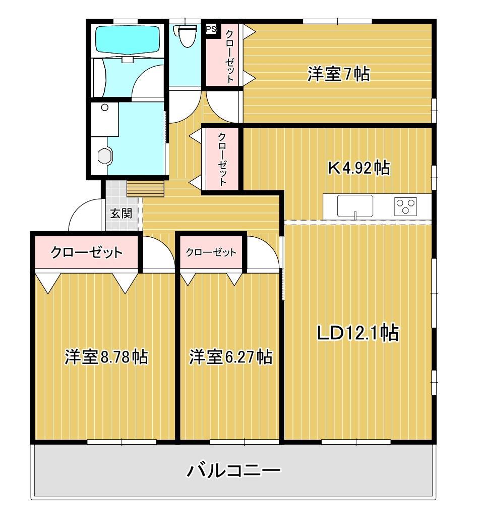 津賀レジデンス木更津Ａ棟の間取り