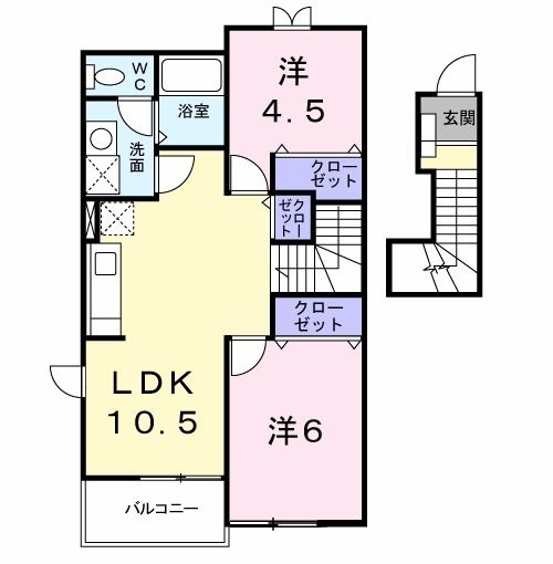 水戸市酒門町のアパートの間取り