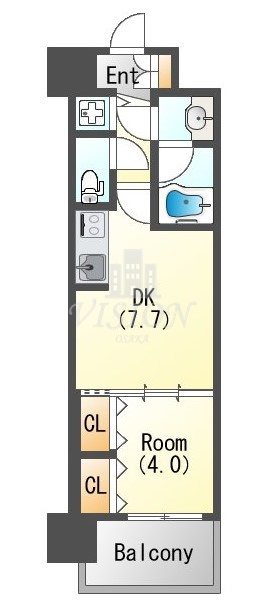 大阪市浪速区元町のマンションの間取り