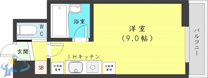 札幌市中央区北四条西のマンションの間取り