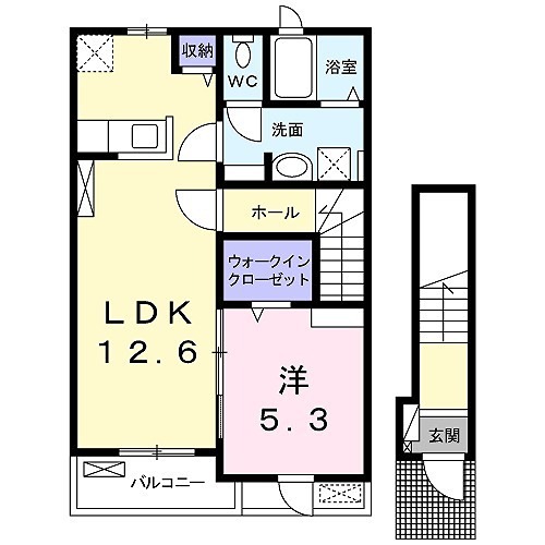 高砂市緑丘のアパートの間取り