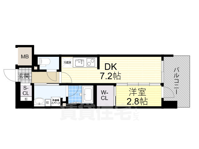 大阪市淀川区宮原のマンションの間取り