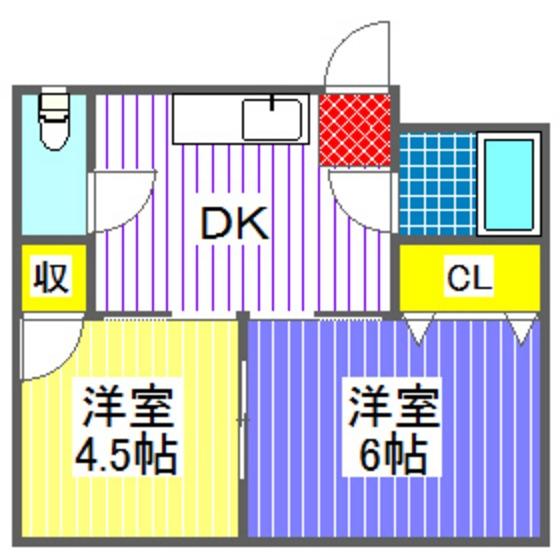 熊本市中央区出水のアパートの間取り