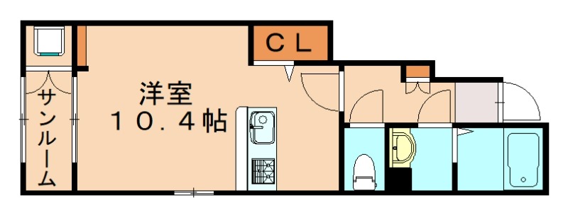 大野城市牛頸のアパートの間取り