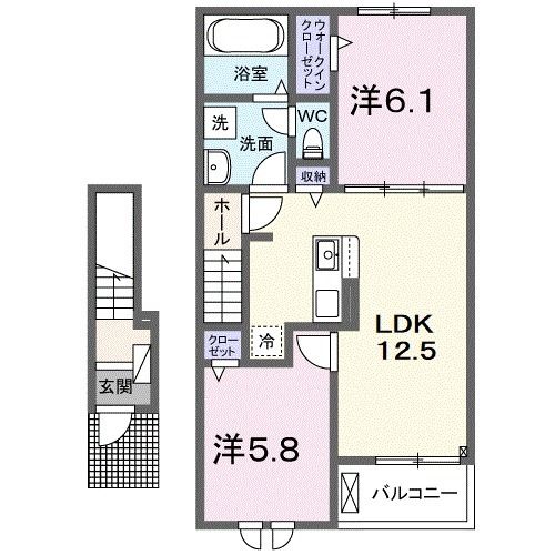 橿原市木原町のアパートの間取り