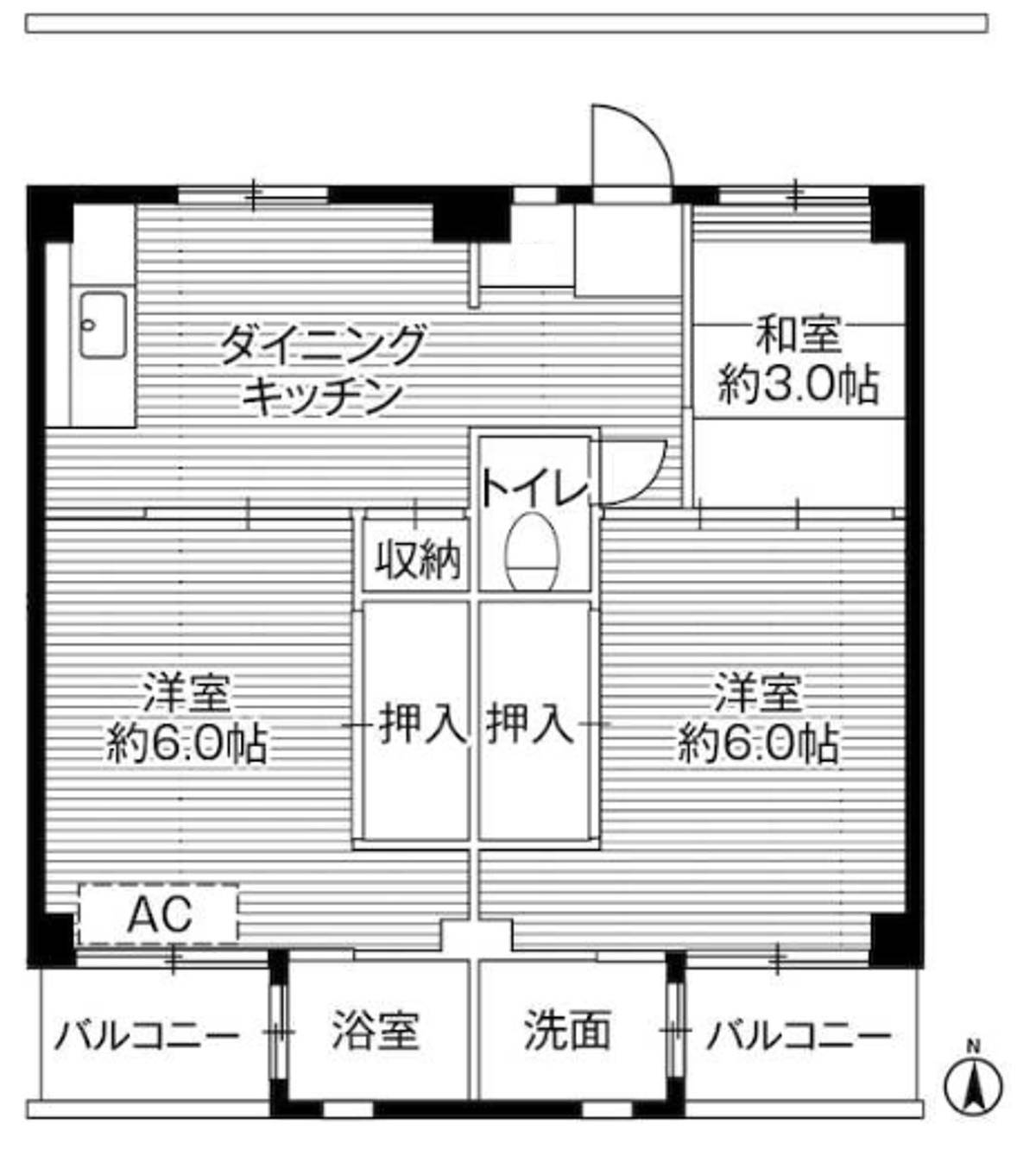 川崎市宮前区初山のマンションの間取り