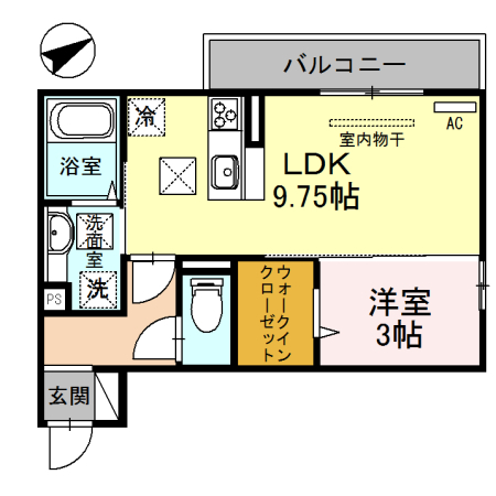 Ｄ－ｒｏｏｍ出島の間取り