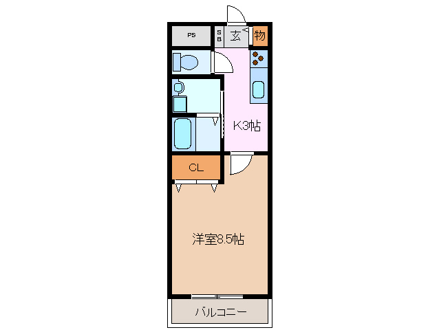 桑名市大字江場のマンションの間取り