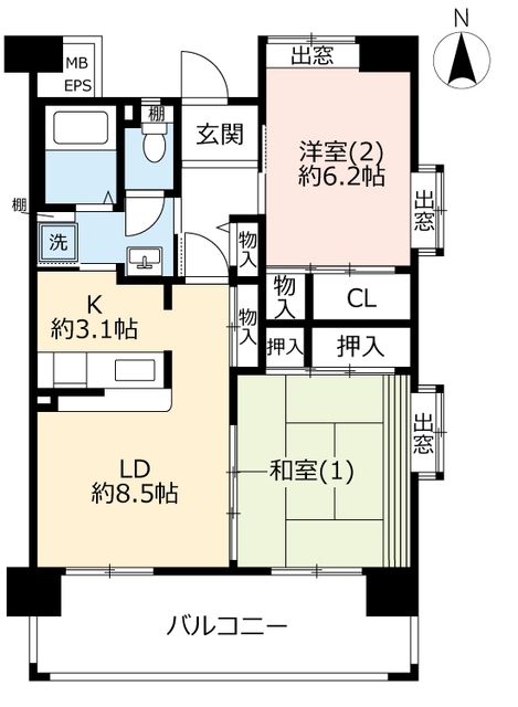 ＵＲグリーンヒルズ東久留米の間取り