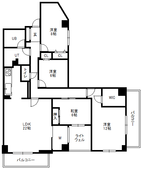 【パークヒルズ南10条の間取り】