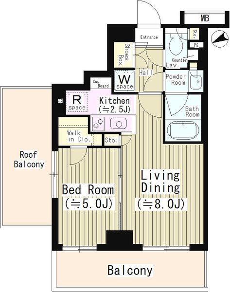 【中野区東中野のマンションの間取り】