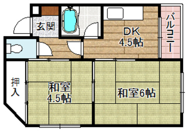 高槻市宮野町のアパートの間取り