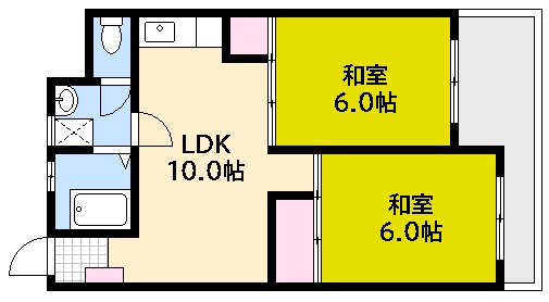 広島市西区横川町のマンションの間取り