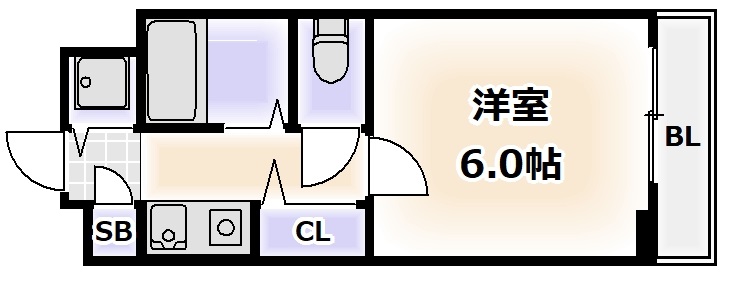 大阪市阿倍野区阪南町のマンションの間取り