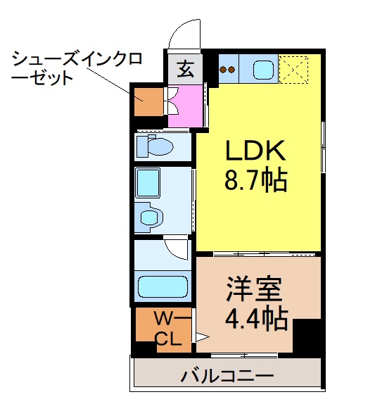 名古屋市昭和区東畑町のマンションの間取り