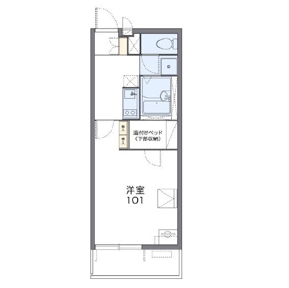 【岡山市中区桜橋のアパートの間取り】